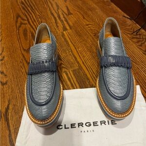 Robert Clergerie Blue Textured Women’s Loafers